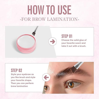 PERMANIA 2023 Lash Lift Balm, Water Soluble Silicone Adhesive, Strong Viscosity, Easy to Use, 2 in 1, Premium Formula, Large Capacity, White Peach