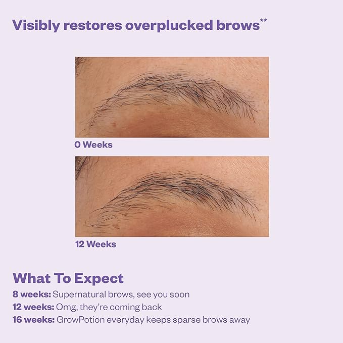 Kosas Grow Potion: Fluffy Brow and Lash Boosting Serum. Eyebrow and Eyelash Enhancing Serum