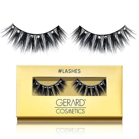 Gerard Cosmetics #GlowUp #Lashes, Rhinestone Eyelashes for a Full and Flirty Look, Perfectly Curled False Lashes For Glasses Wearers, Cruelty Free & Vegan (1 Pair)