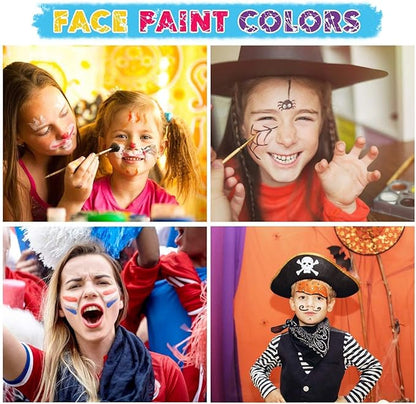 Maydear Face Painting Kit for Kids Adults, 6×10gm Professional Makeup Split Cake Palette, Safe and Non-Toxic Water Based Rainbow Face Body Paint Set for Parties, Halloween, Christmas