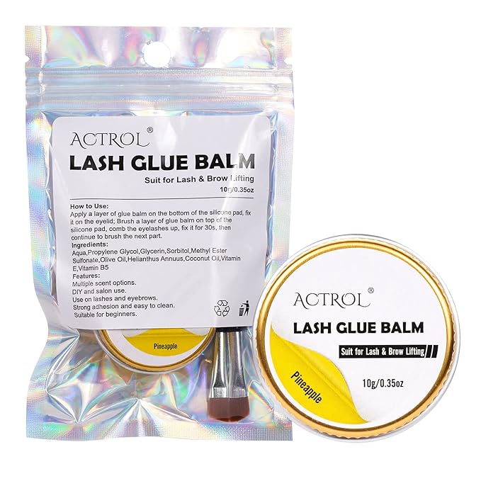 Lash Lift Glue Balm Eyelash Lifting Perm Pineapple Strong Hold Lash&Brow Perm Glue Balm Brow Adhesive Powerful Sticky Brow Lamination 0.35Oz/10G