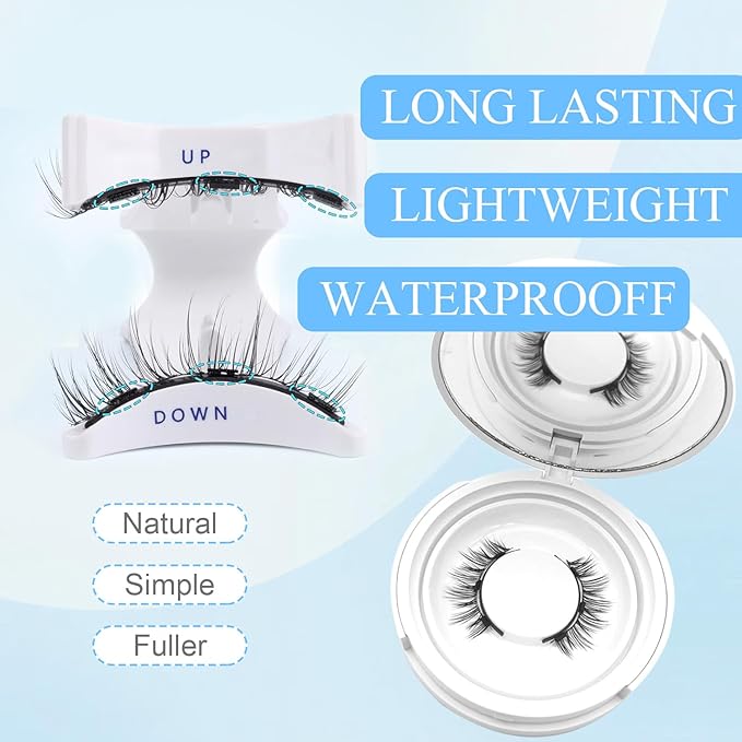 Elara Craft Magnetic Eyelashes with Applicator,Reusable Magnetic Eyelashes Natural Look,Easy to Wear and Remove Soft Lashes kit No Glue or Liner Needed(Fuller)