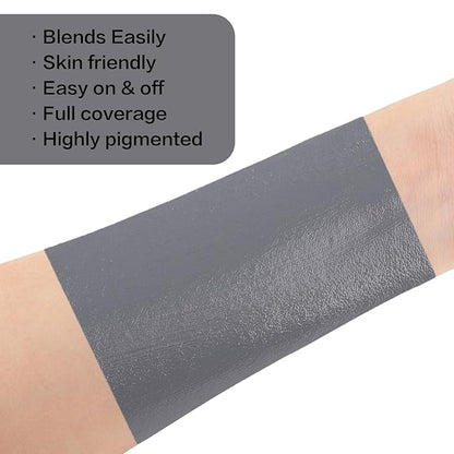 BOBISUKA Grey Face Paint, Oil-based Face Painting Kit for Grayscale Makeup, Cream Body Paint for Skull, Clown, Vampire Halloween Cosplay, Costume, Party, Stage, Theater, SFX Special Effect Makeup