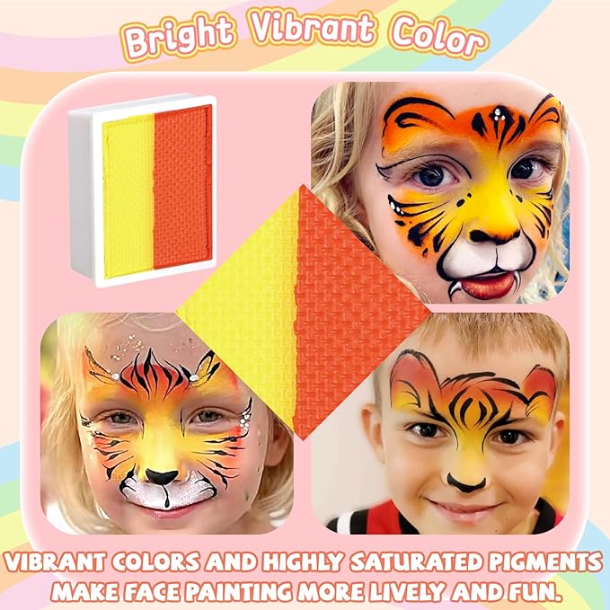 Anka Bella Professional Face Paint（60gm),Water Activated Face Body Painting Kit for Kids & Adults,Hypoallergenic & Non-Toxic,Perfect for Birthday Parties/Halloween/Carnival