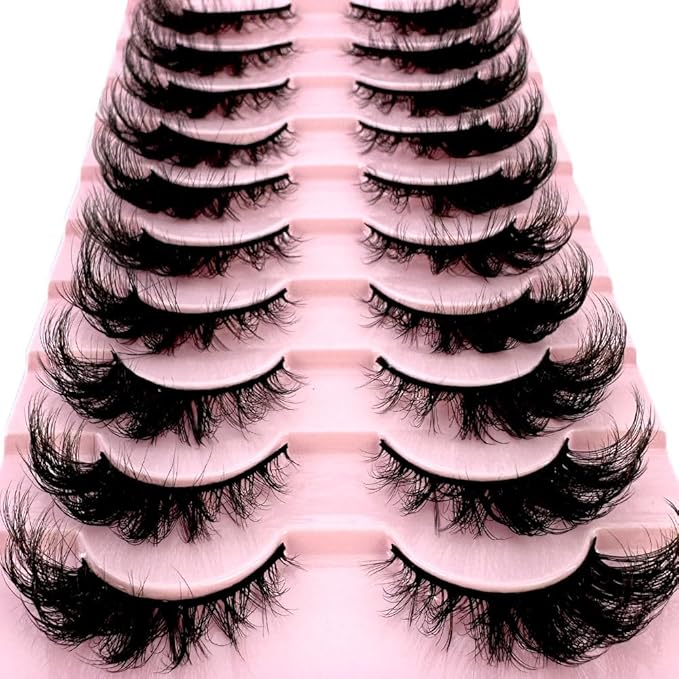 HBZGTLAD Soft Mink Eyelashes 3D Curl Winged End Eye Elongated Fake Lashes Thick Handmade Natural False Eyelash Messy Cross Lash Wholesale (AD-109)