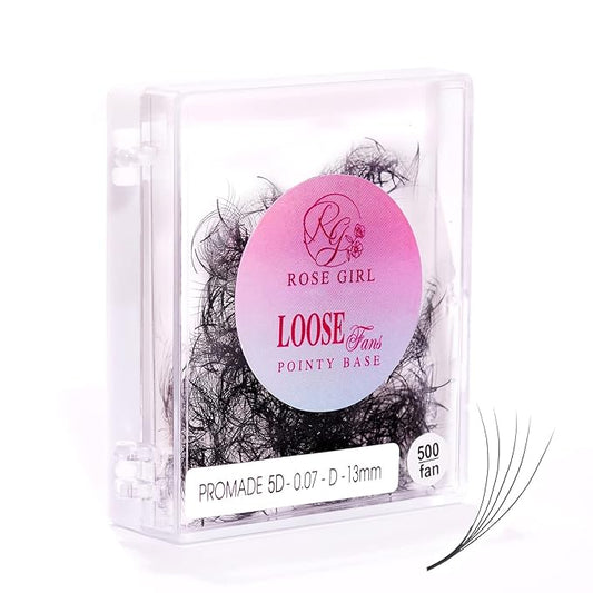 Loose Promade Fans - Natural Look Handmade Volume Eyelashes From 3D To 16D - C CC D DD Curl - False Lashes Extensions - Thickness 0.03~0.1 mm - 8~20 mm Length(5D-0.07-CC (14mm))