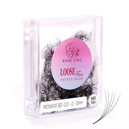 Loose Promade Fans - Natural Look Handmade Volume Eyelashes From 3D To 16D - C CC D DD Curl - False Lashes Extensions - Thickness 0.03~0.1 mm - 8~20 mm Length(5D-0.07-D (16mm))