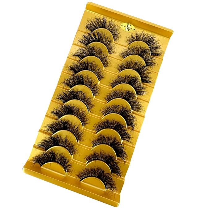 HBZGTLAD Soft Mink Eyelashes 3D Curl Winged End Eye Elongated Fake Lashes Thick Handmade Natural False Eyelash Messy Cross Lash Wholesale (6D29)