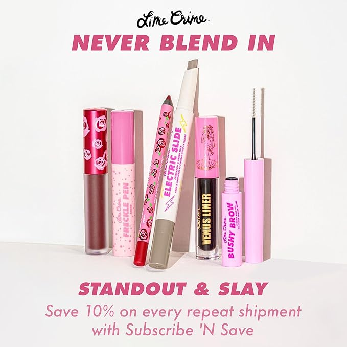 Lime Crime Bushy Brow Gel, Clear (Crystal Clear) - Volumizing, Long Lasting & Strong Hold That Tints, Tames & Adds Texture - Eyebrow Mascara Gel - Vegan & Cruelty-Free