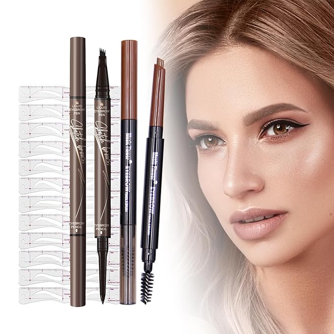 Eyebrow Tattoo Pencil, 2024 New Magic Eyebrow Pencil,4 Fork Tip 3D Microblading Waterproof Eyebrow Pencil, Natural Makeup Fine Stroke Magic Eyebrow Pencil with 4 Micro-Fork… (maroon-#1)