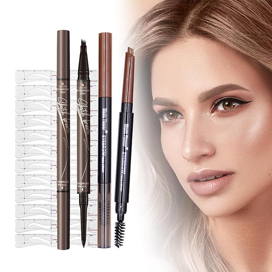 Eyebrow Tattoo Pencil, 2024 New Magic Eyebrow Pencil,4 Fork Tip 3D Microblading Waterproof Eyebrow Pencil, Natural Makeup Fine Stroke Magic Eyebrow Pencil with 4 Micro-Fork… (maroon-#1)