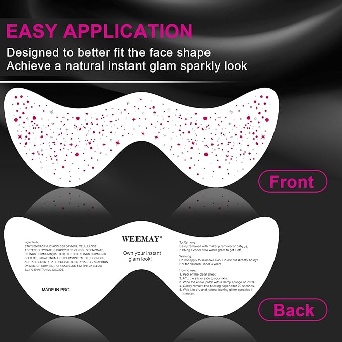 10 Pcs Rose-Silver Dual-Tone Glitter Freckles, Double Colors Glitter Face Tattoo, Waterproof Face Sparkle, Long-Lasting 48h Freckles for Women