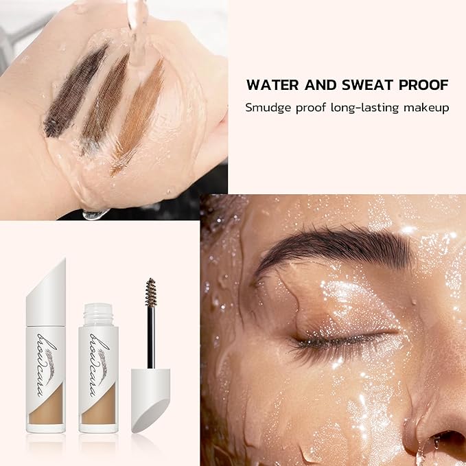 Waterproof Tinted Brow Gel-Long Lasting Smudgeproof Liquid Eyebrow Makeup, Brow Tint for Women Create Fuller & Defined Brows (Deep brown),Eye Brow Filler,Volumizing Enhance Brow Mascara