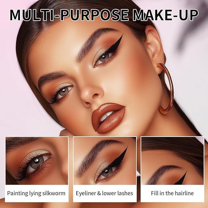 Microblading Eyebrow Pen,2-in-1 Dual-Ended Eye Brow Pencil with 2-Fork-Tip and Precise Brush-Tip, Waterproof Long Lasting Eyebrow Pen for Natural Hair-Like Brows(Black)