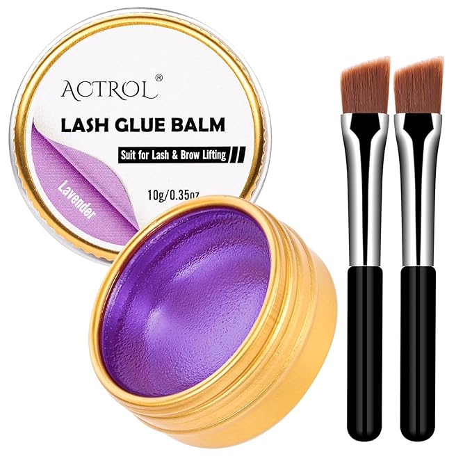 Lash Lift Glue Balm Eyelash Lifting Perm Lavender Strong Hold Lash&Brow Perm Glue Balm Brow Adhesive Powerful Sticky Brow Lamination 0.35Oz/10G
