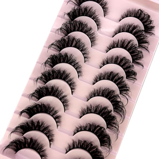 HBZGTLAD Soft Mink Eyelashes 3D Curl Winged End Eye Elongated Fake Lashes Thick Handmade Natural False Eyelash Messy Cross Lash Wholesale (AD-18)