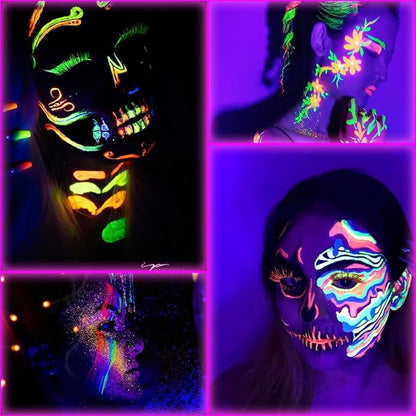 Bowitzki 30g Professional Face Paint Body Paint Water Based Face painting Makeup Safe for Kids and Adults Split Cake Single Color (Neon Green)