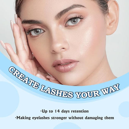 KevKev Overnight Lash Sealer Lash Cluster Seal Lash Sealant for DIY Eyelash Extensions Silicone Brush Cluster Lash Seal Extend Lash Wear Up to 14 Days Easy to Remove 7ml Black
