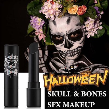 Black Face Body Paint Stick,High Pigmented Eye Black Stick Long Lasting Black Matte Lipstick Waterproof Body Paint Stick for Halloween Costume Parties Zombie Cosplay Clown Makeup