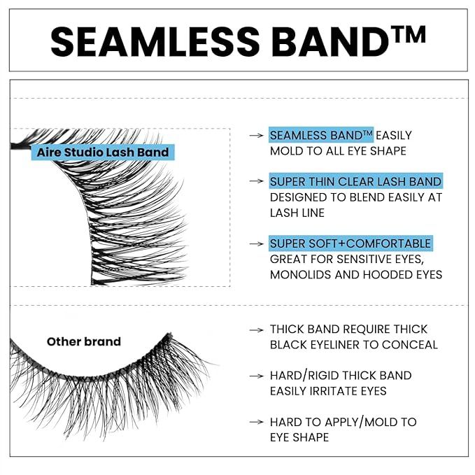 Get Lucky False Eyelashes Natural Look - Natural False Lashes - Soft Thin Clear Band - Natural Lashes