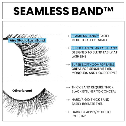 Get Lucky False Eyelashes Natural Look - Natural False Lashes - Soft Thin Clear Band - Natural Lashes