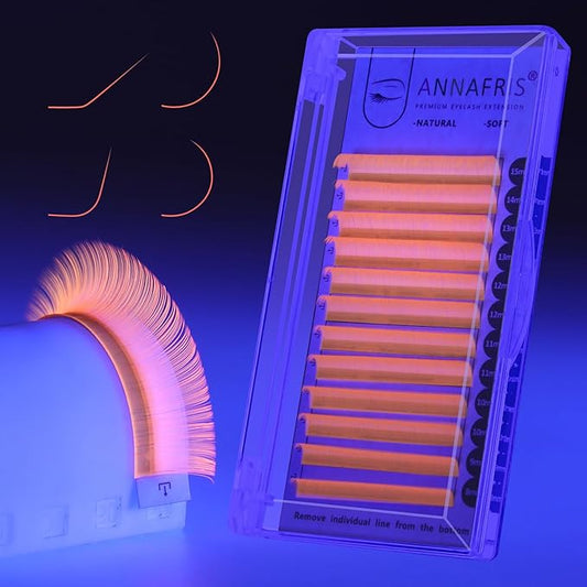 Colorful Individual Eyelash UV Neon Colored Lashes Extension,Volume Lash Extension False Eyelashes Colored Faux Mink Lashes(Orange,0.07 C 8-15mm Mix)