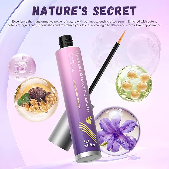 Eyelash Enhance Serum - Eyelash Enhancers & Primers - Purple - Promotes Natural Lash Growth for Longer, Fuller Lashes