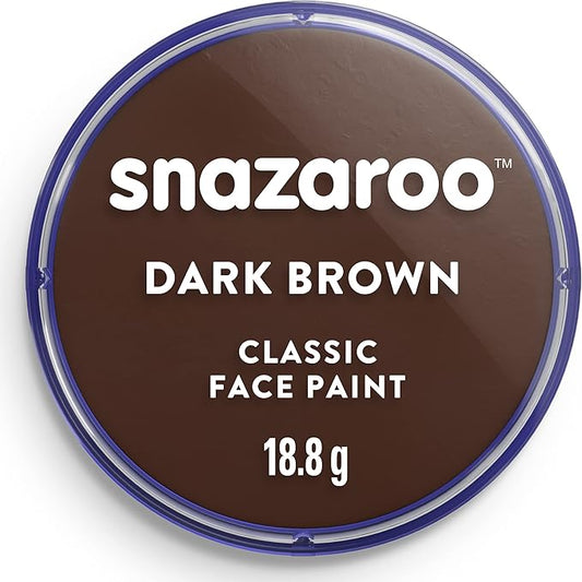 Snazaroo Classic Face and Body Paint, 18.8g (0.66-oz) Pot, Dark Brown