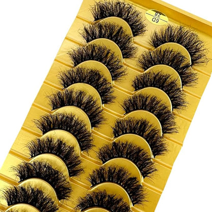 HBZGTLAD Soft Mink Eyelashes 3D Curl Winged End Eye Elongated Fake Lashes Thick Handmade Natural False Eyelash Messy Cross Lash Wholesale (6D28)