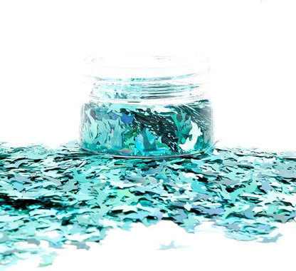 Makerflo Holographic Shape Glitter Variety Set Pack of 33, 1oz Each for DIY, Festival Decoration Crafts & Slime