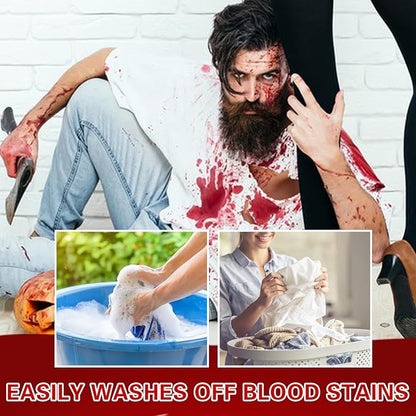 Halloween Makeup Kit - Washable Fake Blood Spray, Gel, and Sponge - Special Effects Kit for Vampire Zombie SFX Cosplay
