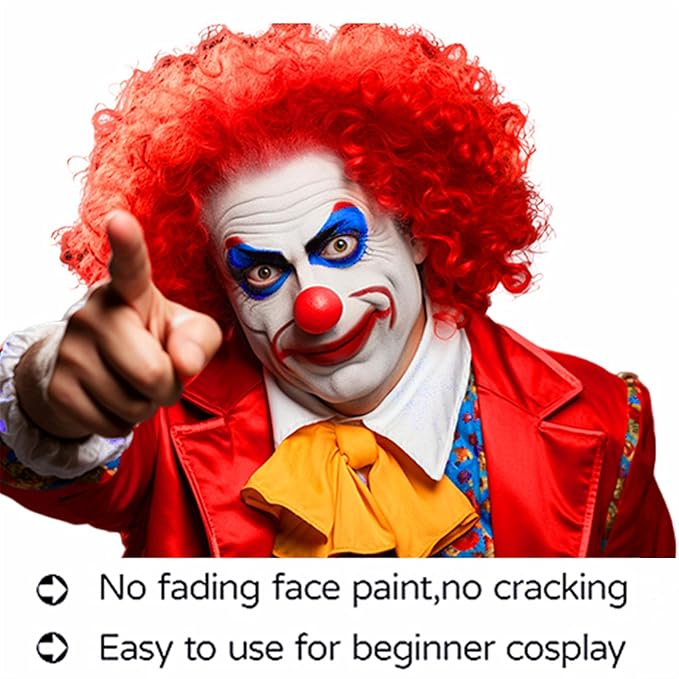 Go Ho Red Black and Royal Blue Face Body Paint Stick,Water Based Washable Hypoallergenic for Halloween Cosplay SFX Goths Vampires Clowns Zombies Makeup