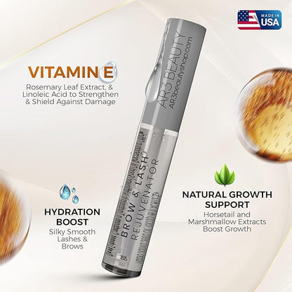 Brow & Lash Rejuvenator. Ar3 Beauty Lash Serum, Ar3 Beauty eyelash growth serum, Serum which grows eyelashes.