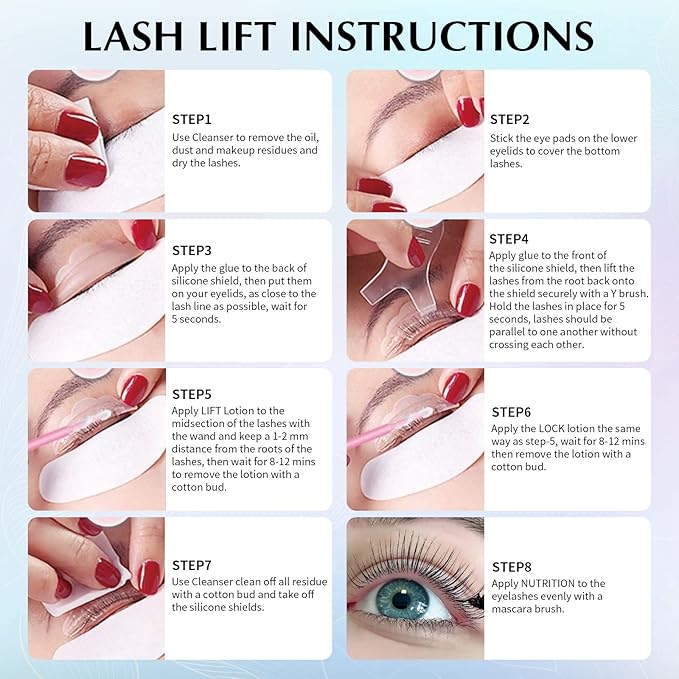 Libeauty Brow Lamination Sachet Kit & Lash Lift Kit, 20 Pack Solution - Easy to Use, 4-6 Weeks Eyebrow and Eyelash Perm with Mild Formula