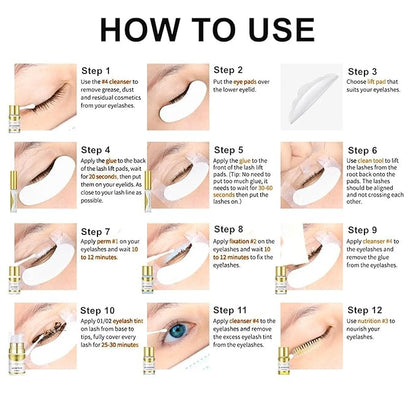 Lash Lift Kit Professional 6 IN 1, [2024 UPGRADED] DIY at Home Lash Lift Kit with Detailed Instructions Easy for Beginner, Eyelash Perm Kit, Eyelash Lift Kit