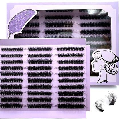 HBZGTLAD Fluffy Cluster Lashes 40D60D80D100D120D Natural Thick Eyelash Clusters D Curl Individual Lashes DIY Eyelashes Extension (300pcs80D100D120D)