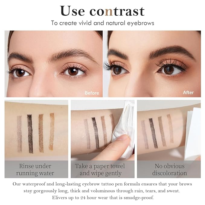 Eyebrow Pen Dark Brown, Microblading Eyebrow Pencil Smudge-Proof Brow Pencil with Upgrade Micro-Fork Tip Waterproof Microblading Pencil for Eyebrows Long-Lasting Natural By Aaiffey