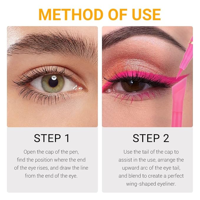 evpct 3Pcs Red Pink Coral Pink Liquid Wing Eyeliner Stamp Eye Pencil Makeup Sets Waterproof Colored Color Eye Liners Stamps Shapes delineador de ojos contra el agua delineadores de colores para ojos
