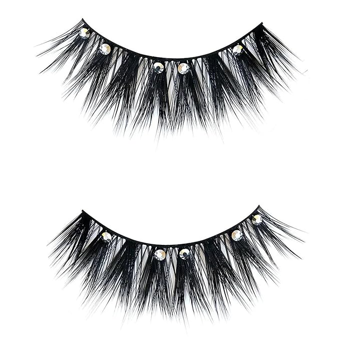 Gerard Cosmetics #GlowUp #Lashes, Rhinestone Eyelashes for a Full and Flirty Look, Perfectly Curled False Lashes For Glasses Wearers, Cruelty Free & Vegan (1 Pair)