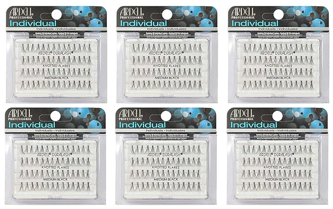 (6 PACK) Ardell Duralash Knotted Flares Medium Black