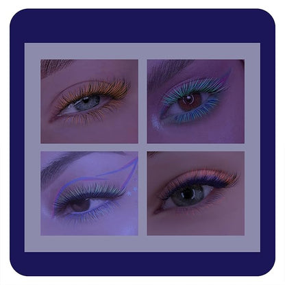 Colorful Individual Eyelash UV Neon Colored Lashes Extension,Volume Lash Extension False Eyelashes Colored Faux Mink Lashes(Purple,0.07 L 8-15mm Mix)