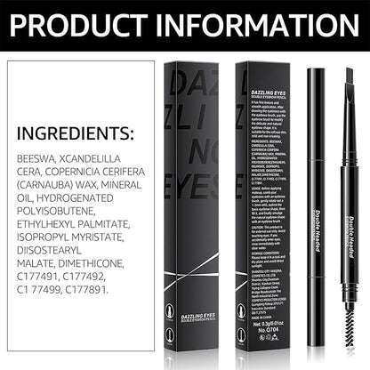 Eyebrow Pencil Brown Brow Pencil - Eyebrow Pen with Multi Function Eyebrow Brush, Waterproof Eyebrow Makeup Brow Pen, Long-Lasting & Smudge-Proof Eye Brow Pencils for Women Natural Brows (Gray)