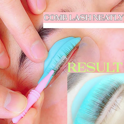 Lash Lift Pads,DIY Eyelash Lift Pads,Eyealsh Perm Rods,Lash Lifting at Home 10 Pcs Eyelash Curler Pads 5 Size SMM1M2L Reusable Soft Silicone Shields (Pink Mini Brush)