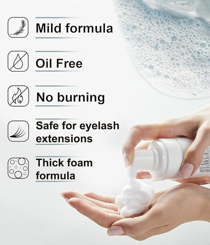 STACY LASH Lash Shampoo 100ml+ Eyelash Growth Serum Eye Makeup Remover + Lash Serum for Eyelash Growth and Thickness/Lash Cleaning Kit of Lash Cleanser + Brush & Eyelash Serum to Grow Lashes…