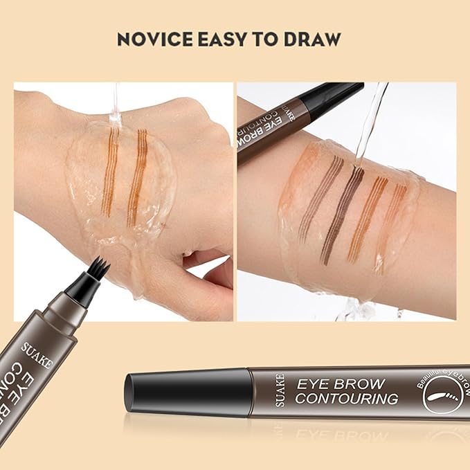 Eyebrow Pencil Microblading Eyebrow Pen Instant Lift Brow Pencil 4 Fork Tip Waterproof Eyebrow Pencil Fills Brows Makeup All-Day Natural Makeup Effect For Mother's Day gift