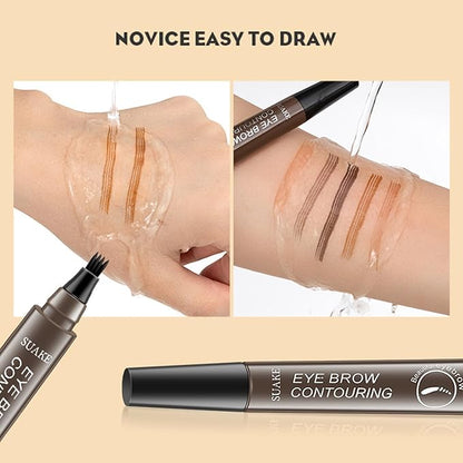 Eyebrow Pencil Microblading Eyebrow Pen Instant Lift Brow Pencil 4 Fork Tip Waterproof Eyebrow Pencil Fills Brows Makeup All-Day Natural Makeup Effect For Mother's Day gift