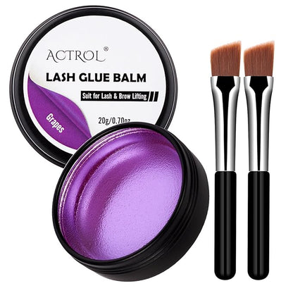 Lash Lift Glue Balm Eyelash Lifting Perm Purple Grapes Strong Hold Lash&Brow Perm Glue Balm Brow Adhesive Powerful Sticky Brow Lamination 0.71Oz/20G