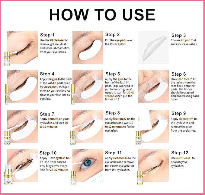 Lash Lift Kit Professional, [ 6 IN 1 UPGRADED Version ] at Home Lash Lift Kit with Detailed Instructions Easy for Beginner DIY Use, Lash Perm Kit, Eyelash Lift Kit 5 Pairs (Brown + Black)