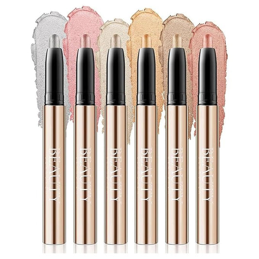 Waterproof Eyeshadow Stick Set,Staying Power Creamy Texture Eyeshadow Stick,Shimmer and Matte,long wear Metallic Shimmer Matte Cream Eye Shadow Eyeliner Brightener Pencil Crayon (Set A)