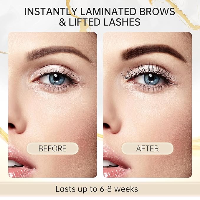 2025 Upgraded Avocado Lash Lift Kit, Brow Lamination Kit, Eyelash & Eyebrow 2-in-1 Perm Set, Professional Semi-Permanent Curling and Styling, Suitable For Beginners, Salon, Home Use